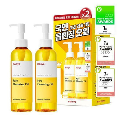 [ma:nyo Factory] Pure Cleansing Oil Double Pack | Removes Makeup & Impurities | 200ml x2 | GlowLab