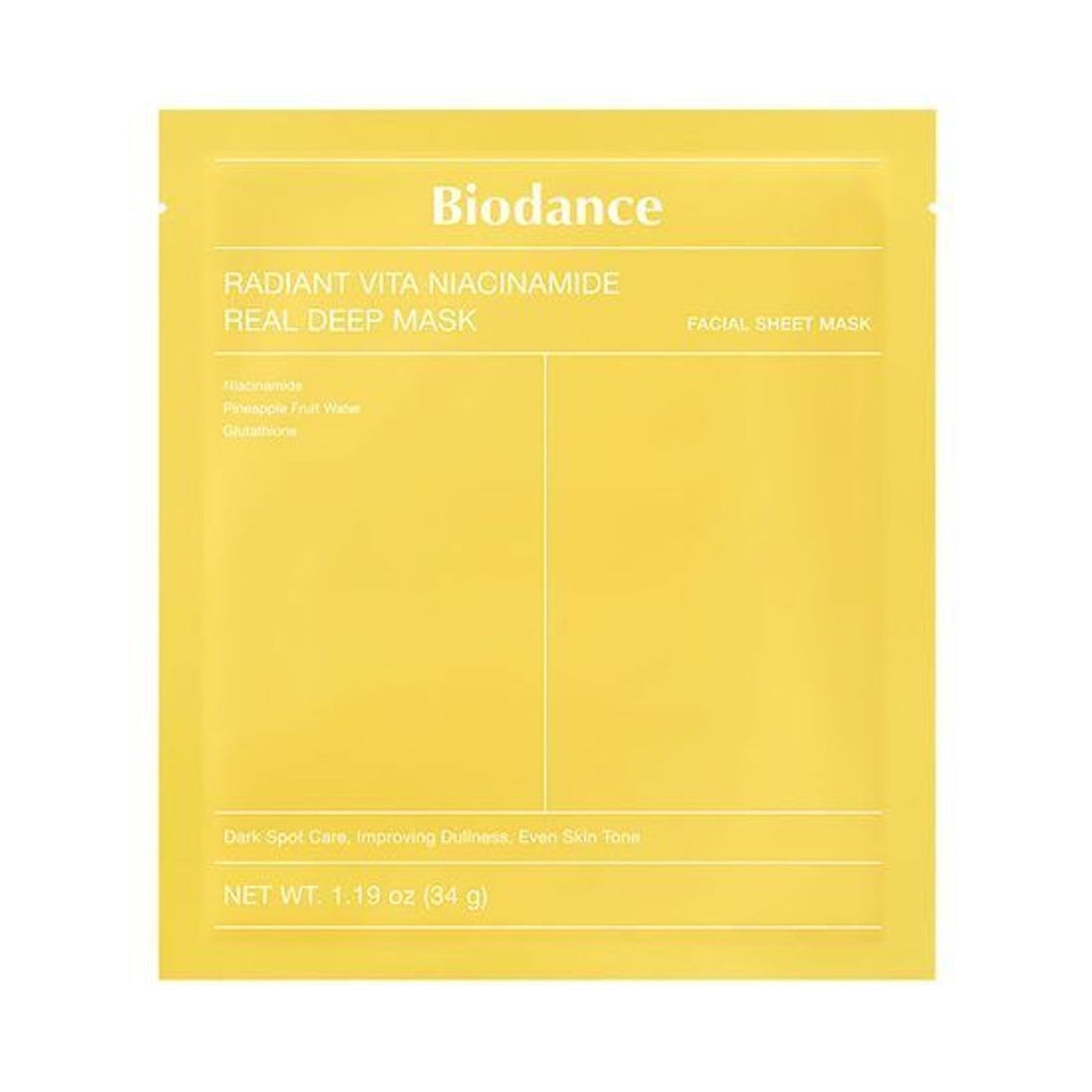 [BIODANCE] Radiant Vita Niacinamide Real Deep Mask | Brightening & Hydrating Hydrogel Sheet Mask | 4 Sheets