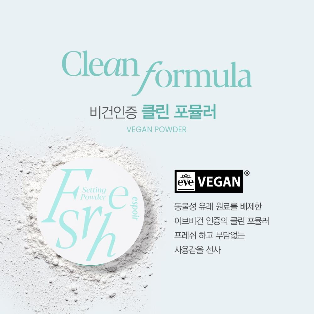 [espoir] Fresh Setting Powder | Vegan Clean Formula for Smooth, Soft Finish | 9g