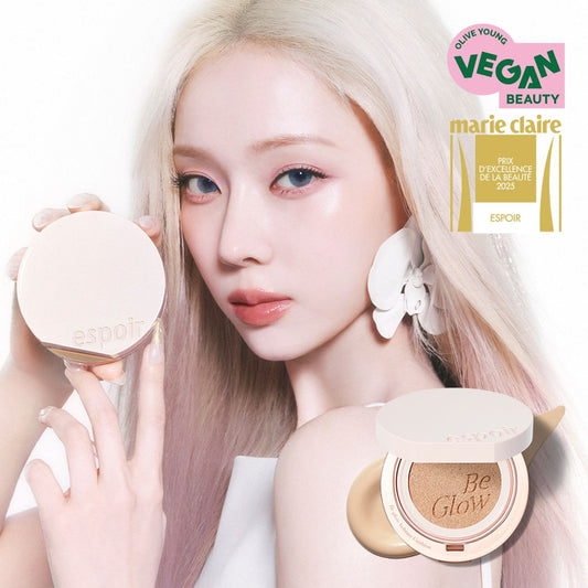 [espoir] Be Glow Volume Cushion Set with Refill &amp; Tone Pairing Cheek #Pink Icing | Vegan Radiant Finish