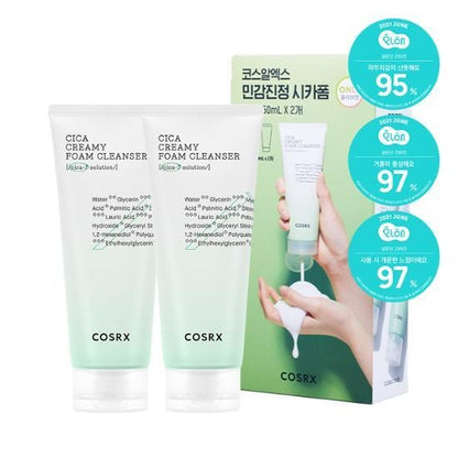 [COSRX] Pure Fit Cica Creamy Foam Cleanser Double Set | Gentle Deep Cleansing & Soothing Care 150ml + 150ml | GlowLab