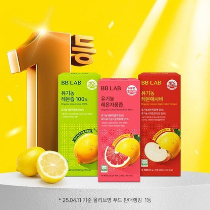 [BB LAB] Organic Lemon Juice Sticks – Refreshing Natural Citrus Blend | 10 Sticks