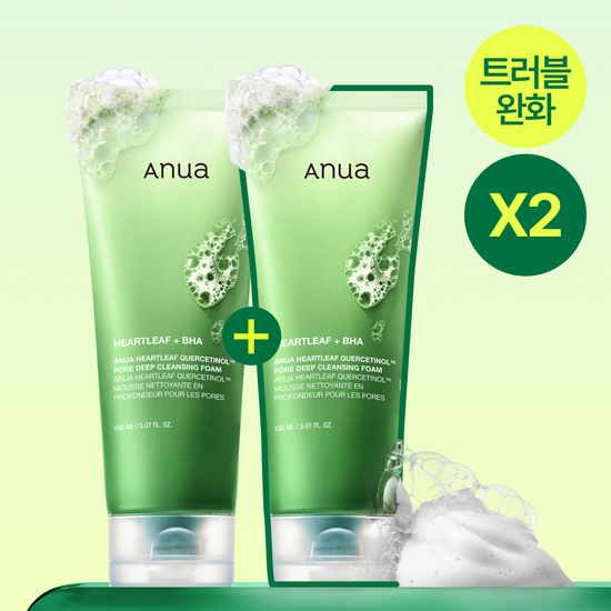 [Anua] Heartleaf Quercetinol Pore Deep Cleansing Foam 150ml 2-Pack by oliveYoung