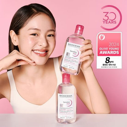 [BIODERMA] Sensibio H2O Micellar Cleansing Water - Gentle, Refreshing Makeup Remover | 500ml x 2