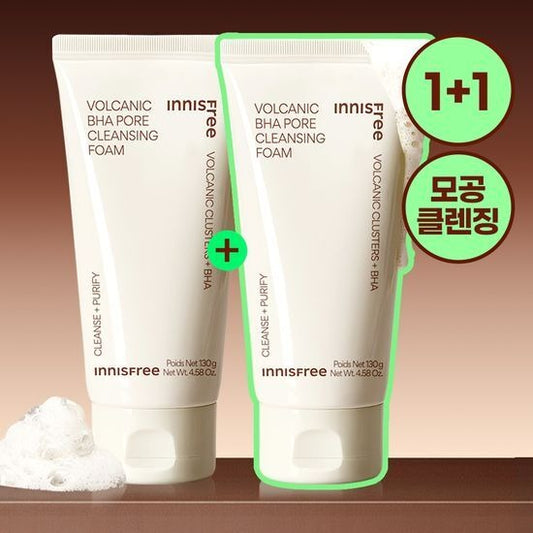 [Innisfree] Volcanic BHA Pore Cleansing Foam | Smooth Creamy Lather | 130g x2 | Olive young