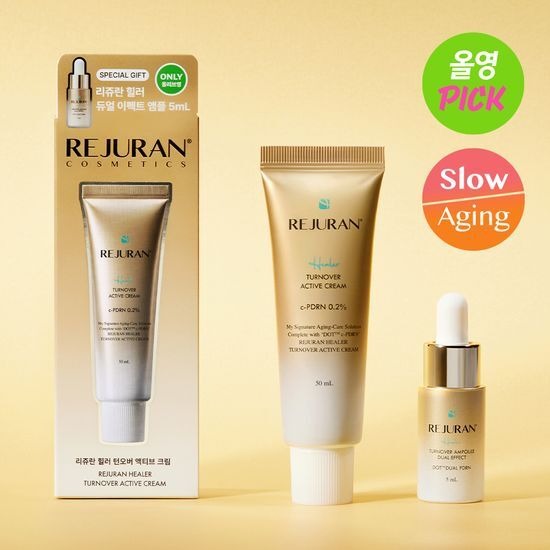 [Rejuran] Healer Turnover Active Cream (50ml + Dual Effect 8ml) | Advanced Anti-Aging DNA Repair Moisturizer