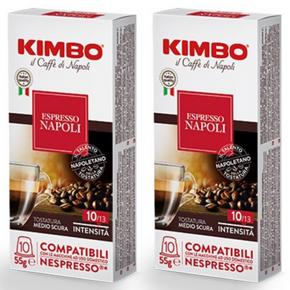 [Kimbo] Nespresso-Compatible Coffee Capsules | Napoli · Barista · Intenso Variety Pack | 2 Packs × 10pcs (5.5g Each)