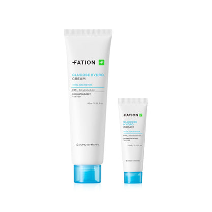 [FATION] Glucose Hydro Cream Set with Soft Moisture Finish (60ml + 10ml)