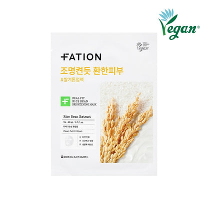 [FATION] Real Fit Rice Bran Sheet Mask with Smooth Radiant Finish | 1 Sheet (23ml)