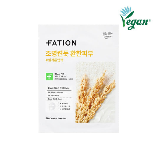 [FATION] Real Fit Rice Bran Sheet Mask with Smooth Radiant Finish | 1 Sheet (23ml)