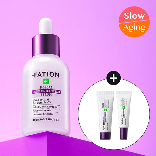 [FATION] Pore-Refining Comfort Serum Set with Smooth Finish 50ml (+ Mini Serum 5ml + Mini Cream 5ml)