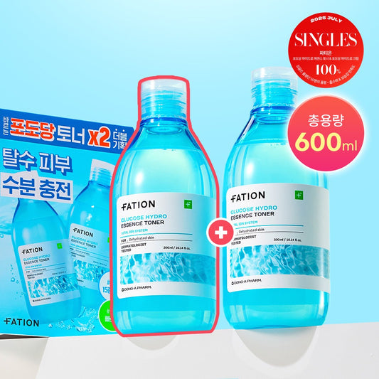 [FATION] Glucose Hydro Essence Toner Duo Set with Fresh Hydrating Finish (300ml x2)