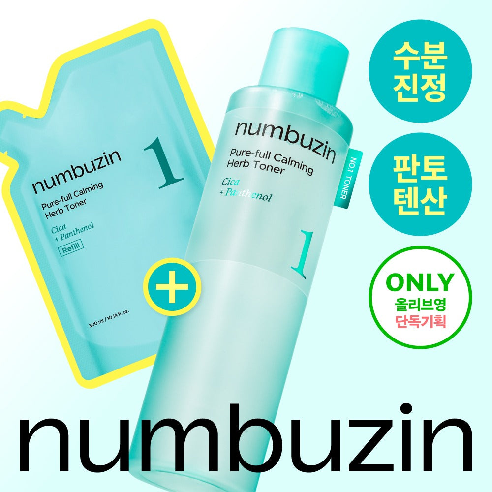 [numbuzin] Pure-Full Calming Herb Toner Fresh Watery Finish 300 ml × 2 by Olive Young