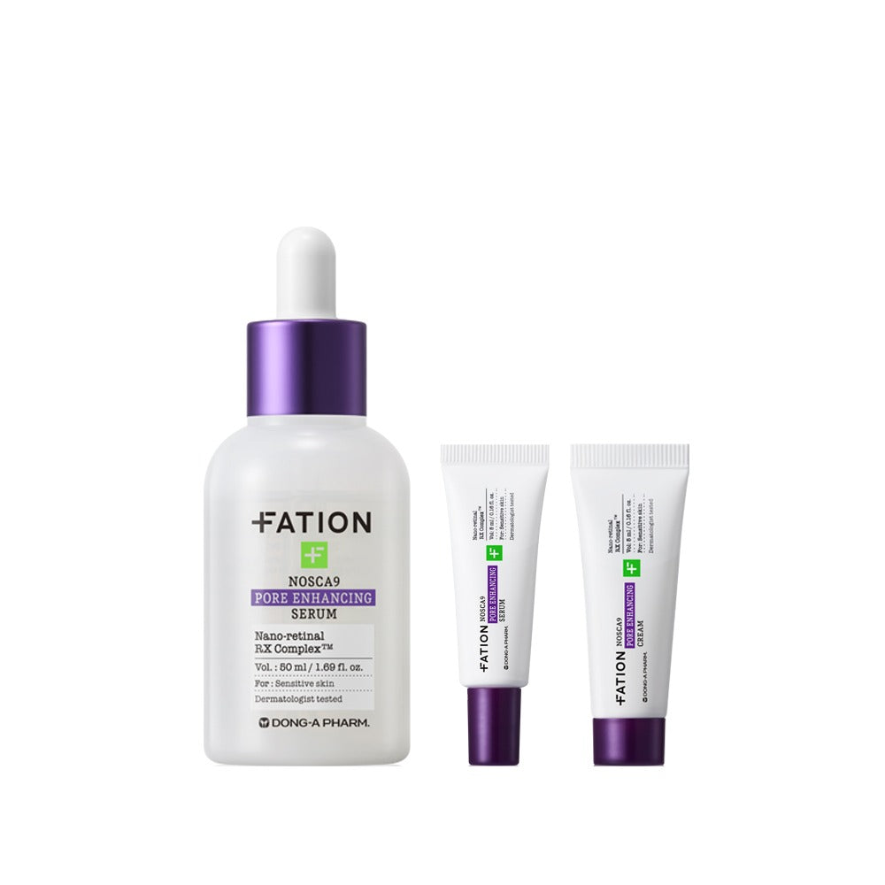 [FATION] Pore-Refining Comfort Serum Set with Smooth Finish 50ml (+ Mini Serum 5ml + Mini Cream 5ml)