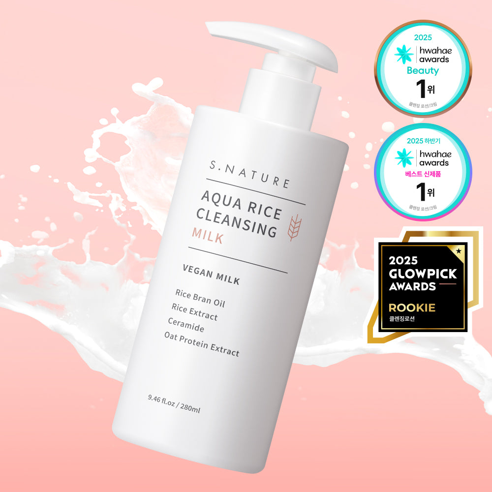 [S.NATURE] Aqua Rice Cleansing Milk Soft Creamy Texture Fresh Finish 280 ml