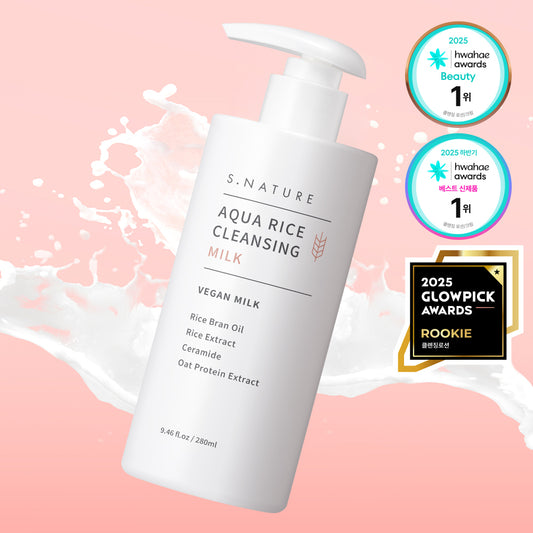 [S.NATURE] Aqua Rice Cleansing Milk Soft Creamy Texture Fresh Finish 280 ml