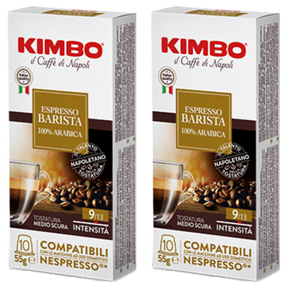 [Kimbo] Nespresso-Compatible Coffee Capsules | Napoli · Barista · Intenso Variety Pack | 2 Packs × 10pcs (5.5g Each)