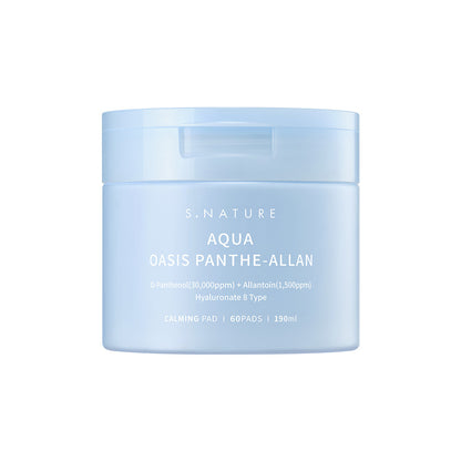 [S.NATURE] Aqua Oasis Panthen-Allan Calming Toner Pads Soft Hydrating Finish 60 Pads