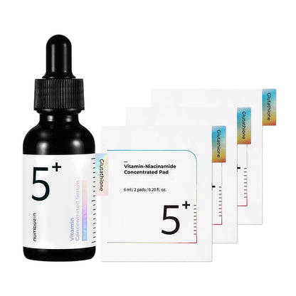 [numbuzin] No.5 Glutathione C Concentrated Ampoule Radiant Finish Set 30ml (+6 Pads)