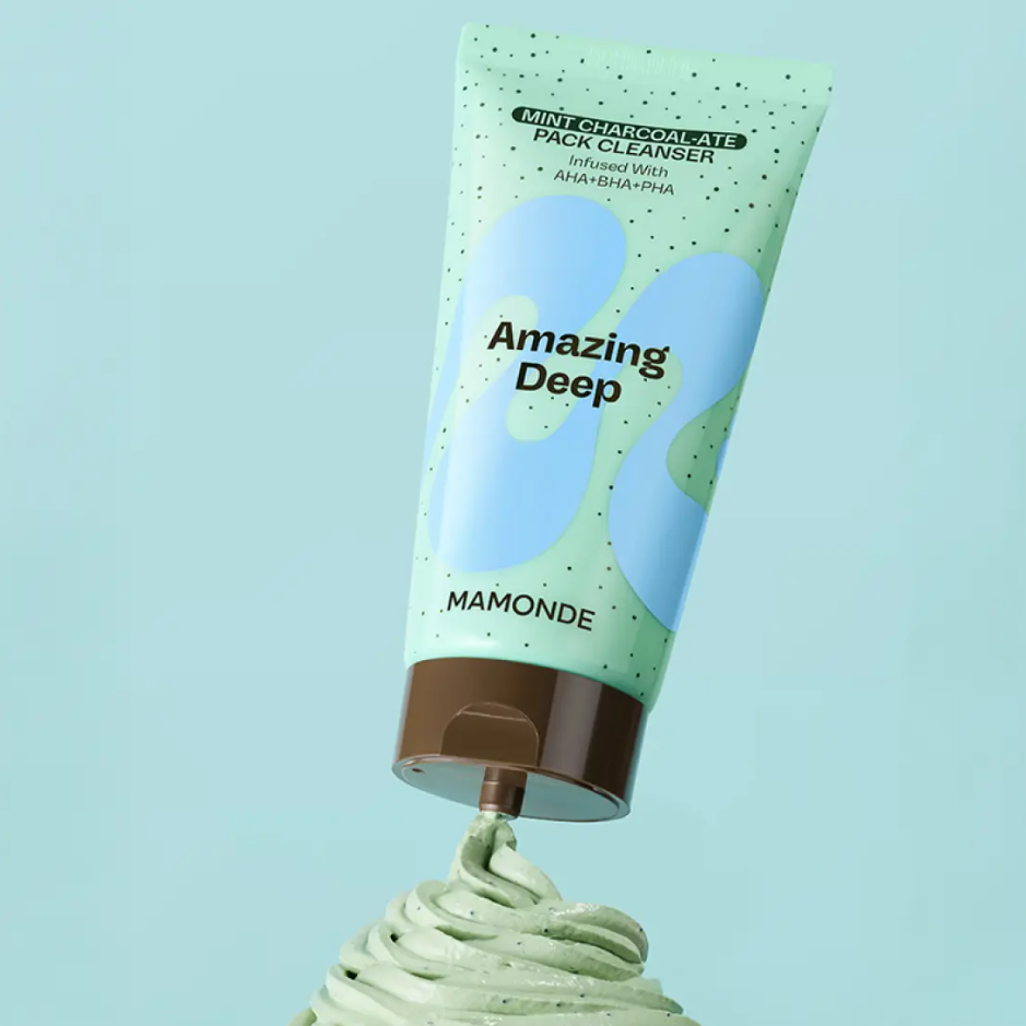[mamonde] Amazing Deep Mint Charcoal Pack Cleanser Refreshing Creamy Foam 135 g Set