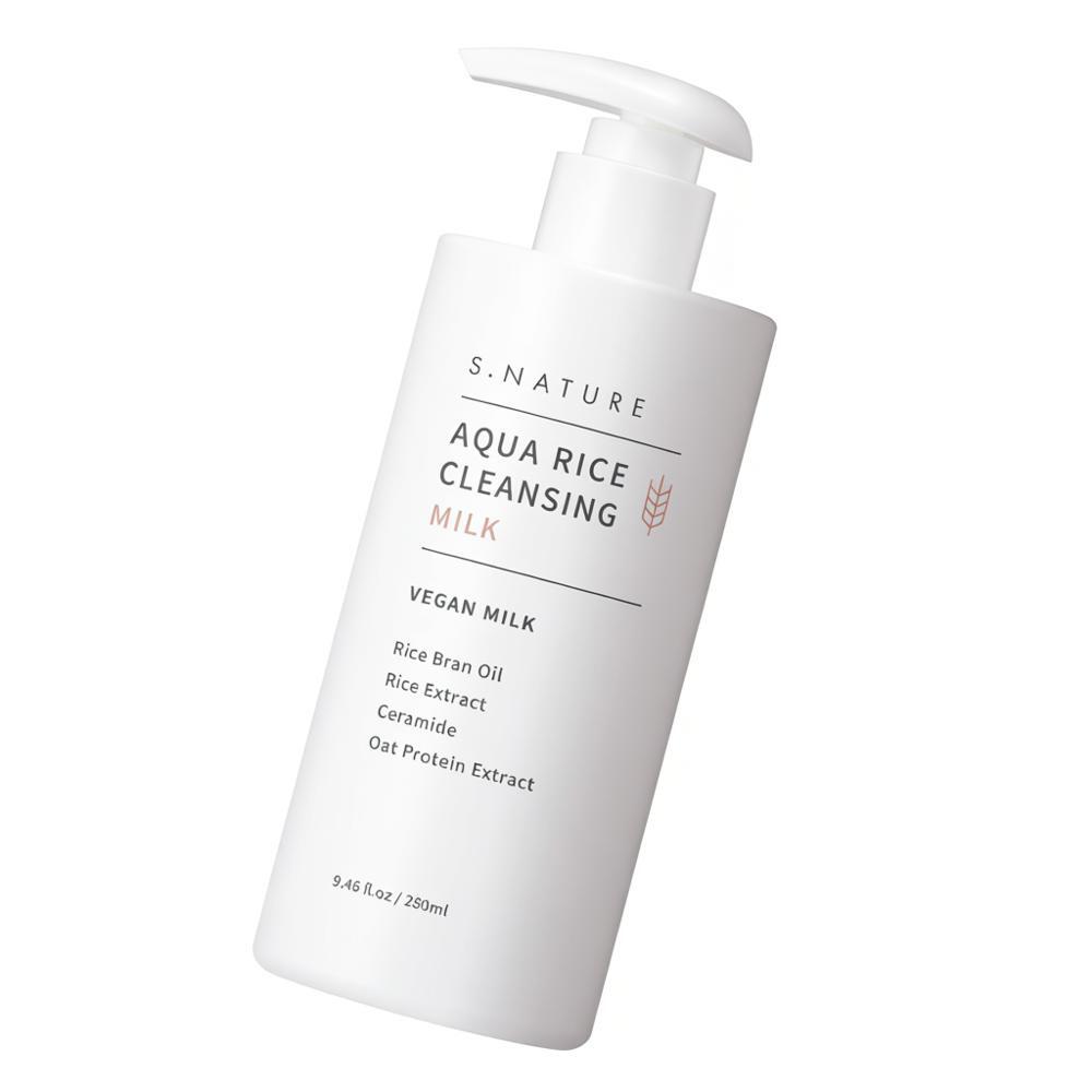 [S.NATURE] Aqua Rice Cleansing Milk – Soft Creamy Clean Finish (280 ml + 100 ml Refill)