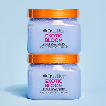 Tree Hut Shea Sugar Scrub Duo Set 2-Pack (Moroccan Rose & Exotic Bloom) 510g