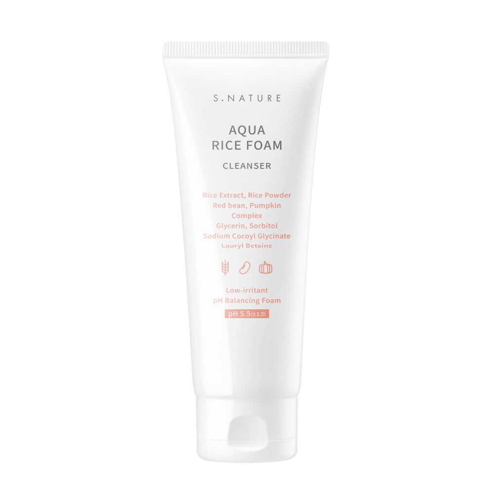 [S.NATURE] Aqua Rice Low-pH Cream-to-Foam Cleanser Soft Hydrating Finish 160 ml