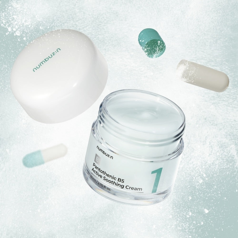 [numbuzin] No.1 Pantothenic B5 Active Soothing Cream Soft Hydrating Finish 80ml Set (+6 Pads)