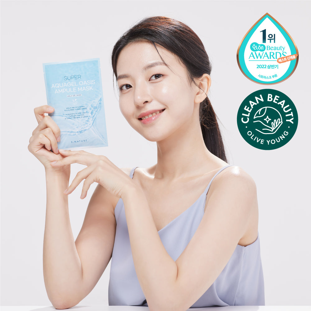 [S.NATURE] Super Aquagel Oasis Ampoule Mask Hydrating Glow Finish 10 Sheets