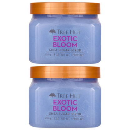 Tree Hut Shea Sugar Scrub Duo Set 2-Pack (Moroccan Rose & Exotic Bloom) 510g