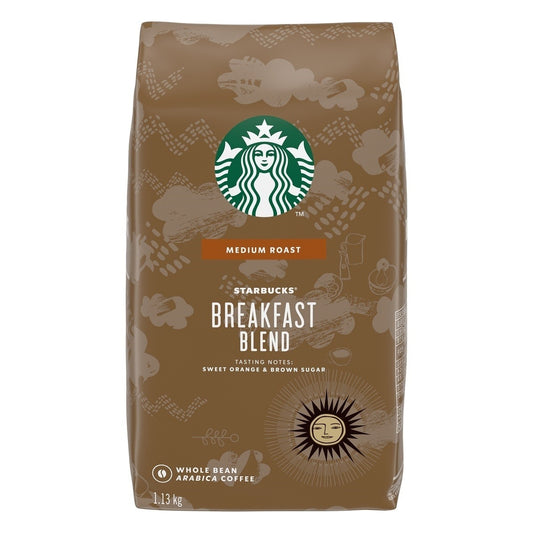 [Starbucks] Breakfast Blend Whole Bean Coffee | Bright & Balanced Flavor | 1.13kg | GlowLab