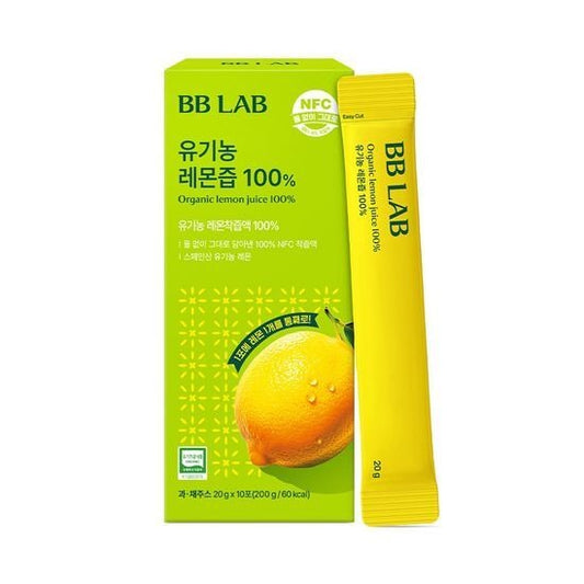 [BB LAB] Organic Lemon Juice Stick | Pure NFC Squeezed 100% Lemon | 10 Sticks