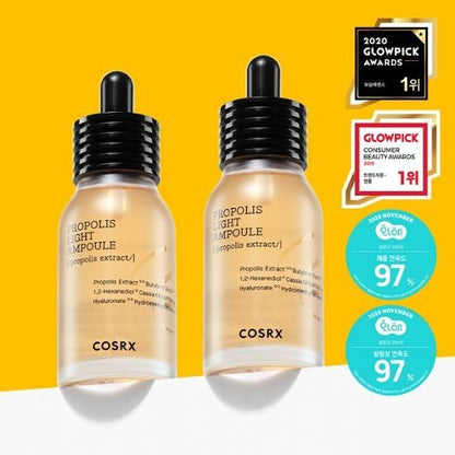 [COSRX] Full Fit Propolis Light Ampoule | Deep Hydration & Radiant Glow 40ml (1+1 Set)