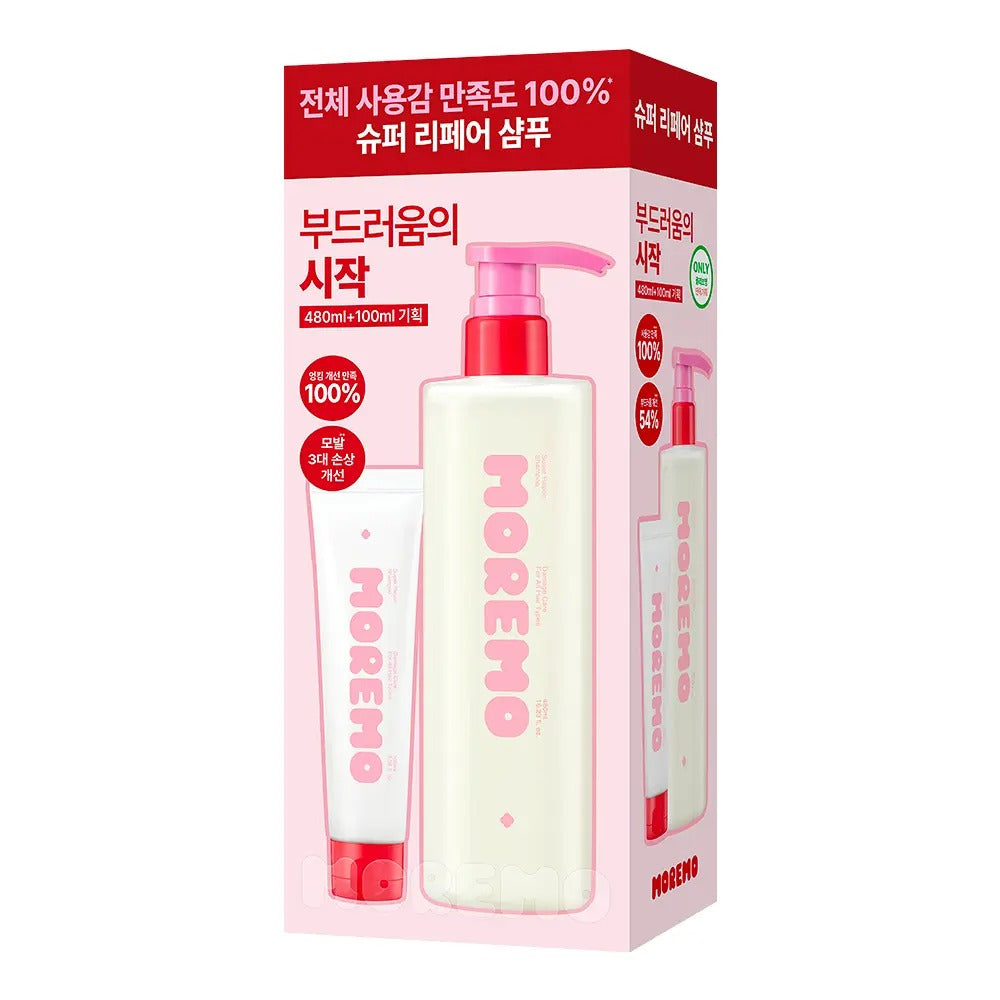 MOREMO Super Repair Shampoo Set (480ml + 100ml) | Protein Care Shampoo for Damaged Hair
