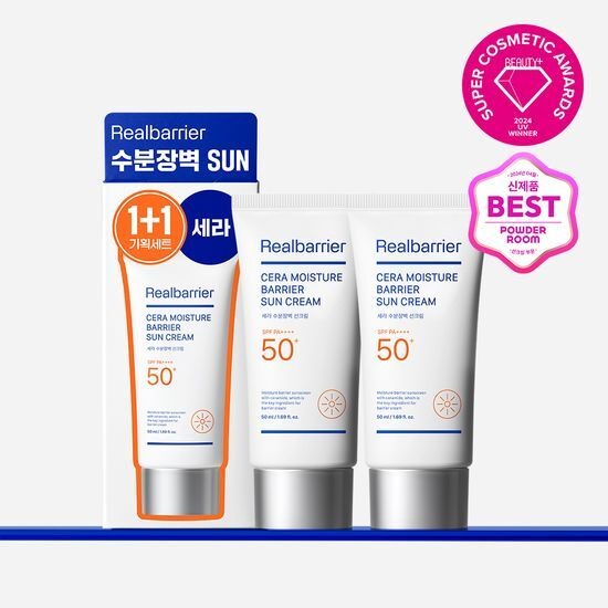 [Real Barrier] Cera Moisture Barrier Sun Cream SPF50+ PA++++ | Hydrating & Skin Barrier Care | 50ml x2