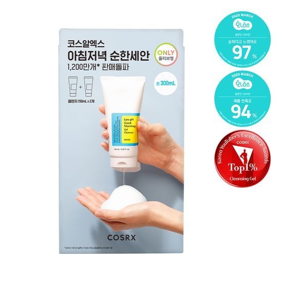 [COSRX] Low pH Good Morning Gel Cleanser | Gentle Daily Facial Cleanser 150ml (1+1 Double Set)