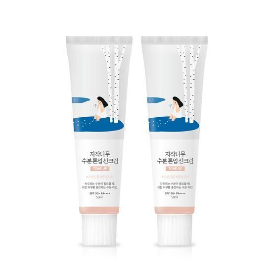 [Round Lab] Birch Juice Moisturizing Tone-Up Sunscreen SPF50+ PA++++ | 50ml x2 (1+1 Set)