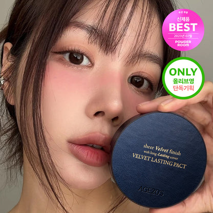 [AGE20S] Velvet Lasting Pact Sheer Velvet Finish Cushion Set (Main 14g + Refill 14g + Pouch)