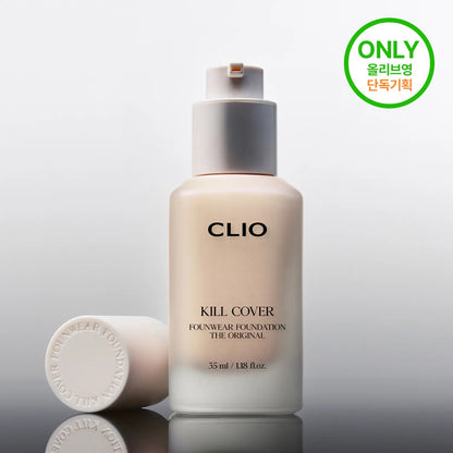 [CLIO] Kill Cover Founwear Foundation The Original 35ml | Lightweight Full Coverage Liquid Foundation (Olive Young Exclusive Set)