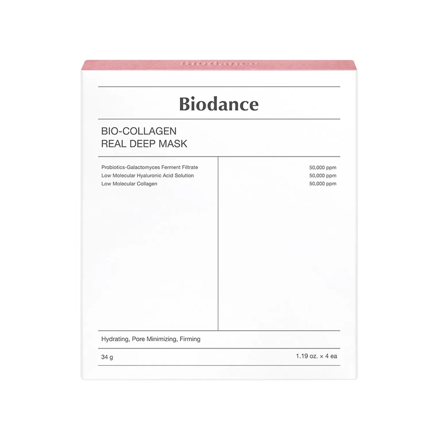 [BIODANCE] Bio-Collagen Real Deep Mask Sheet – Hydrating & Firming Hydrogel Mask Care | 4 Sheets