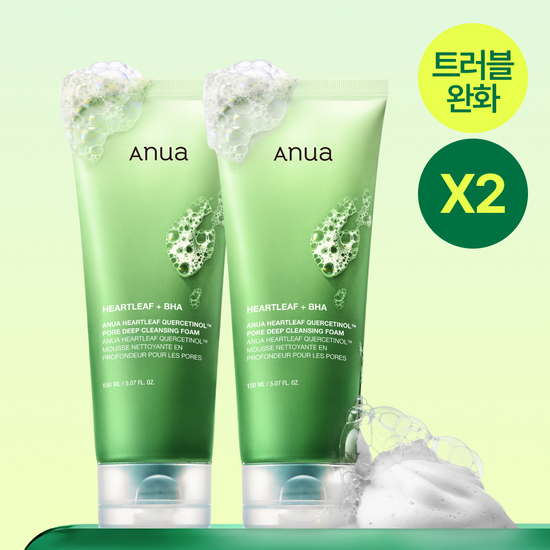 [Anua] Heartleaf Quercetinol Pore Deep Cleansing Foam 150ml 2-Pack by oliveYoung